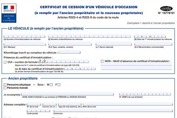 Démarches achat vente automobile